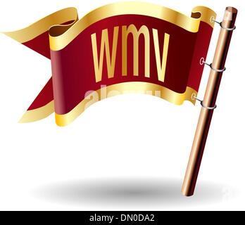 WMV file type royal flag Stock Vector