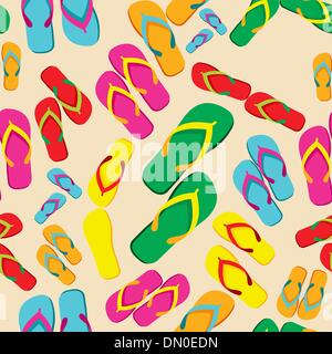 Multicolored flip flop pattern Stock Vector