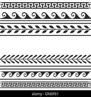 Set of geometric greek borders Stock Vector