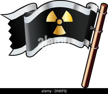 Radiation warning pirate flag Stock Vector