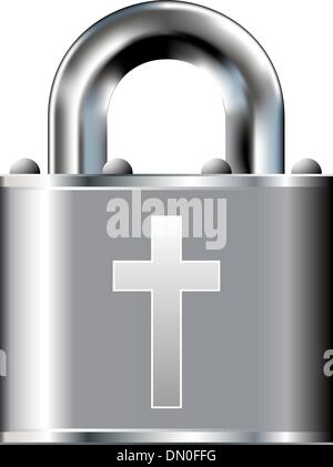 Crucifix secure lock Stock Vector