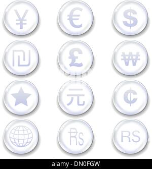 International currency icon set Stock Vector