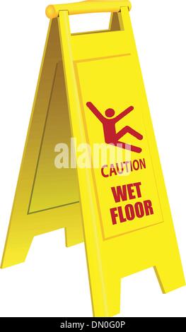 Caution Wet Floor Stock Vector