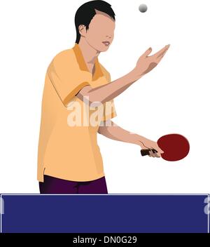 Ping pong player vector silhouette Stock Vector