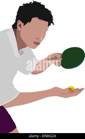 Ping pong player vector silhouette Stock Vector