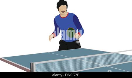 Ping pong player vector silhouette Stock Vector