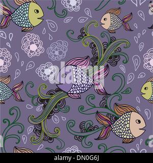 Fish pattern in abstract style Stock Vector