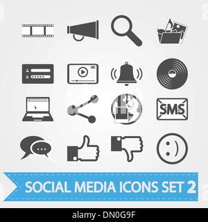 Social media icons set 2 Stock Vector