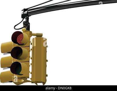 Yellow traffic lights. Red signal. Yellow signal. Green signal Stock Vector