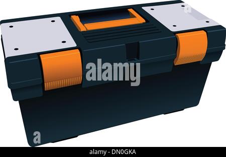 Plastic box full for tools. Vector illustration Stock Vector