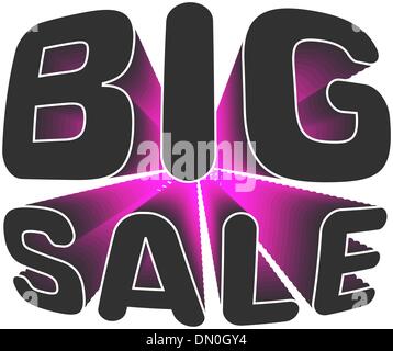 Zoom shine text Big Sale on purple. EPS 8 Stock Vector