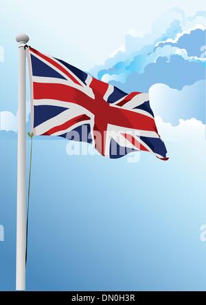 Vector stylish waving United Kingdom flag Stock Vector