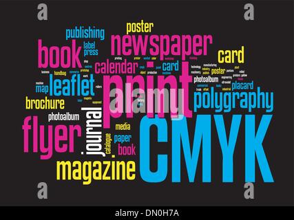 Printing Word Cloud Stock Vector