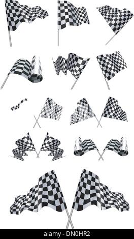 Checkered Flags set Stock Vector