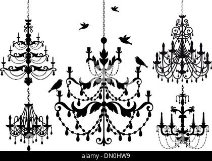 chandelier set, vector Stock Vector