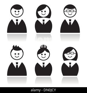 Business people icons set, avatars Stock Vector