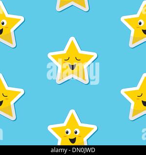Seamless happy stars background for kids Stock Vector