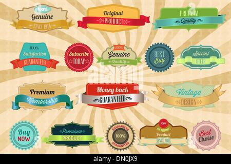 Retro labels and badges Stock Vector