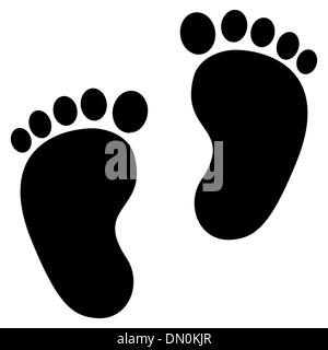 Baby feet black icon Stock Vector