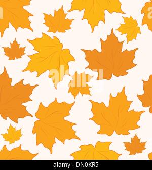 Autumnal maple leaves, seamless background - vector Stock Vector