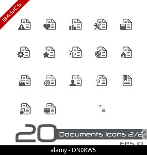 Documents Icons - Set 2 of 2 // Basics Stock Vector