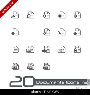 Documents Icons - Set 1 of 2 // Basics Stock Vector