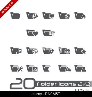 Folder Icons - Set 2 of 2 // Basics Stock Vector