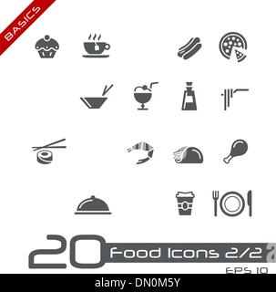 Food Icons - Set 2 of 2 // Basics Stock Vector