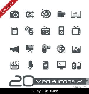 Multimedia Icons // Basics Stock Vector