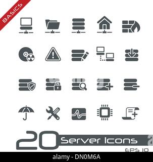 Server Icons // Basics Stock Vector