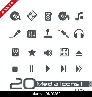 Media Icons // Basics Stock Vector