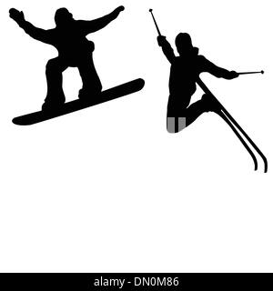 Black Winter Games Silhouettes. Stock Vector