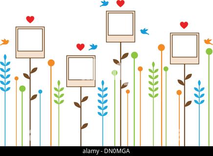 photo frame flowers, vector background Stock Vector