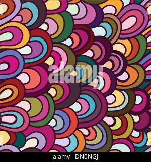Seamless wave hand-drawn pattern, waves background Stock Vector