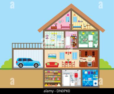 House in a cut Stock Vector