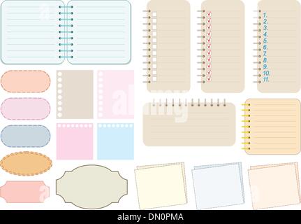 Scrapbook elements. Paper and notebooks Stock Vector
