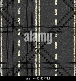 Seamless road theme pattern. Vector background, EPS8 Stock Vector