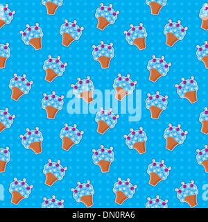 Seamless cupcake pattern Stock Vector