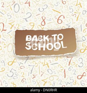 Back to school on chaotic numbers seamless pattern. Vector, EPS1 Stock Vector