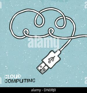 Cloud computing concept, vector illustration. EPS10 Stock Vector