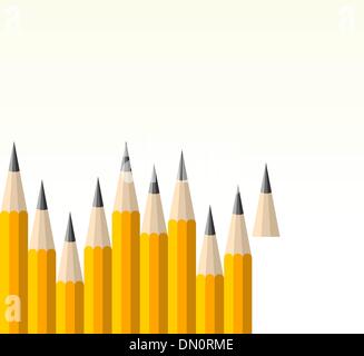Back to school yellow pencil pattern Stock Vector
