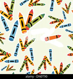 Multicolored crayons pattern background Stock Vector