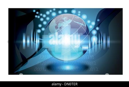 vector image of earth with radiation Stock Vector