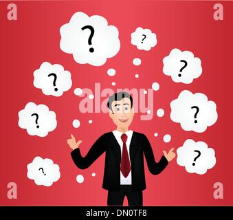 vector of businessman with question marks Stock Vector