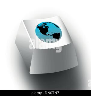 earth on keyboard key Stock Vector