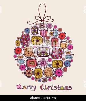 Christmas ball in cartoon style Stock Vector