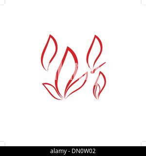 Set of vector symbols of fire Stock Vector
