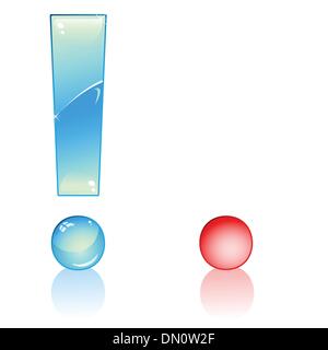 Blue Exclamation and Red Interrogation Marks. Stock Vector
