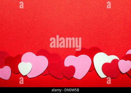 Valentines Day cinnamon hearts background or border over white Stock Photo  - Alamy
