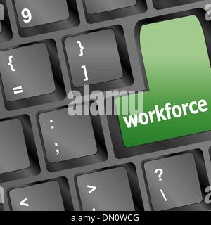 Workforce keys on keyboard - business concept. Keyboard keys icon ...